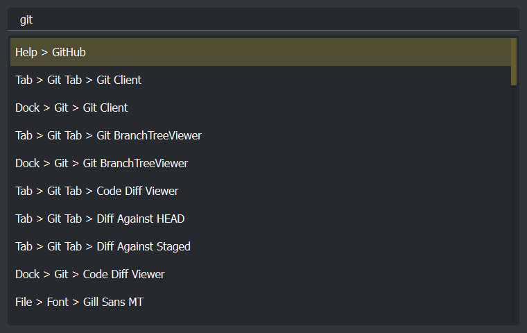 Command palette