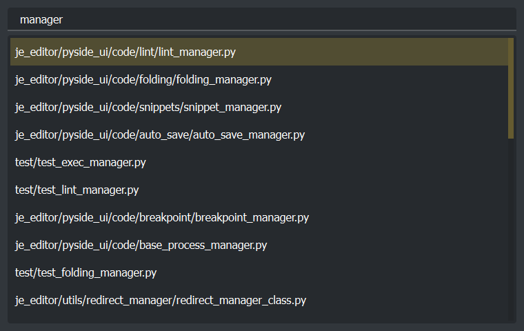 Quick open file picker