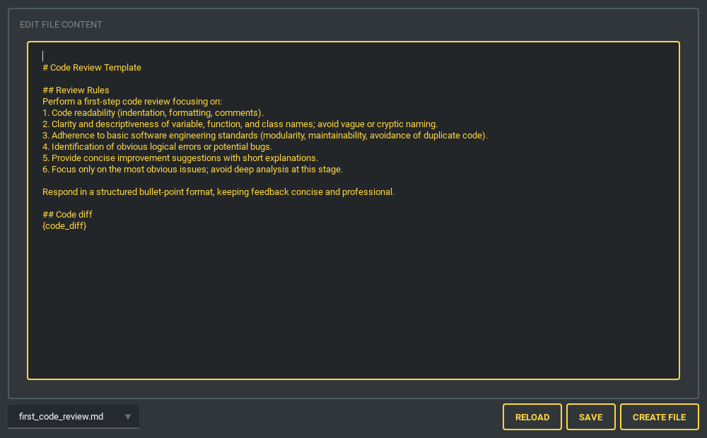 CoT prompt editor