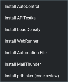 Install menu