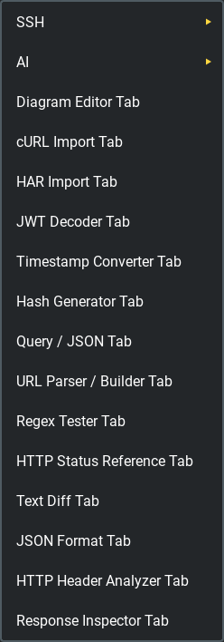 Tools menu